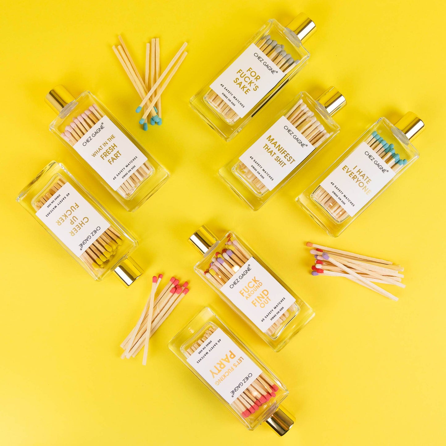 Manifest That Shit - Glass Bottle Safety Matches - White