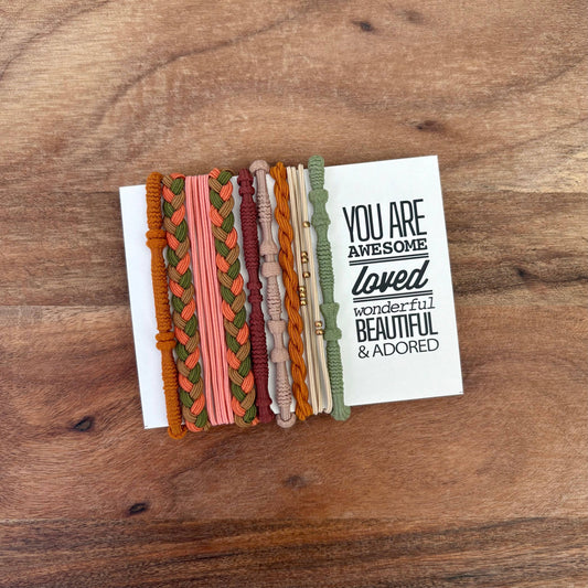 Boho Hair Ties | Green