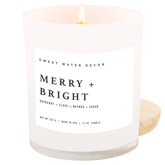 Merry and Bright 11 oz Soy Candle - Christmas Home & Gifts