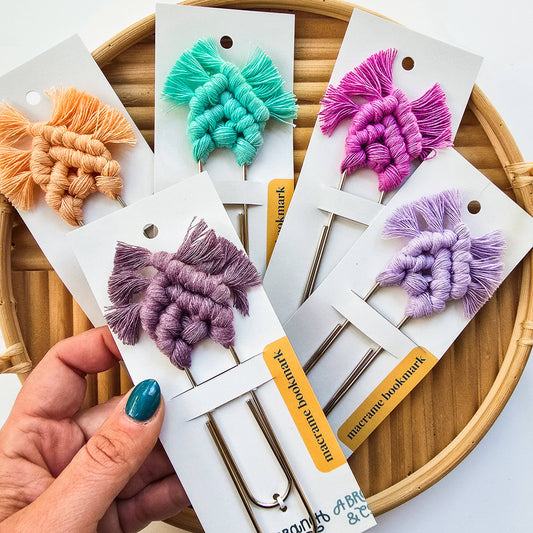 Macrame Bookmark / Notebook Clip Spring Pastel