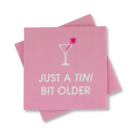 Just A Tini Bit Older - Birthday Cocktail Napkins, Martini
