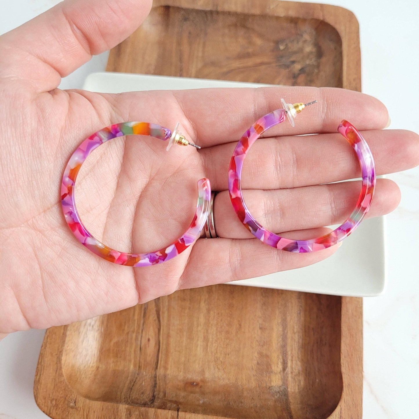 Cameron Hoops - Paradise Pink // Jewelry, Earrings