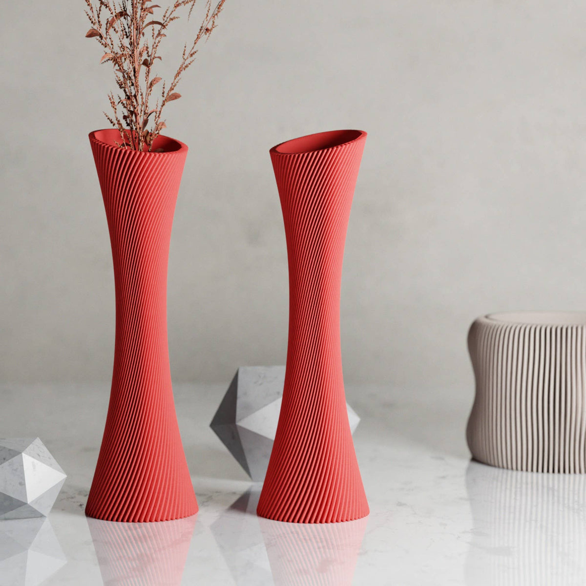 Modern Single Rose Vase | Red Collection