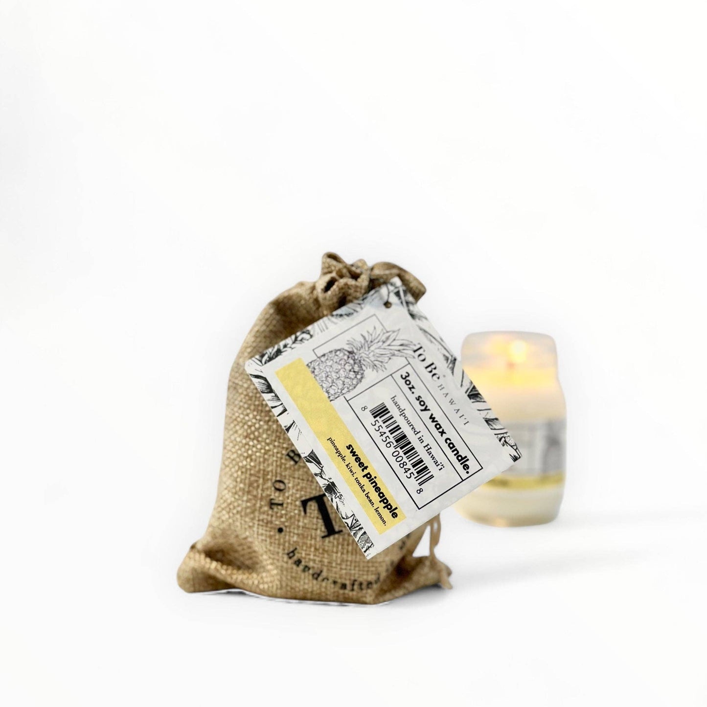 Sweet pineapple soy wax candle.