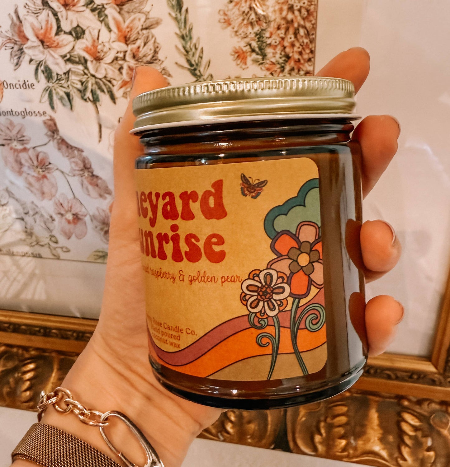 Vineyard Sunrise - 8 oz amber jar coconut wax candle