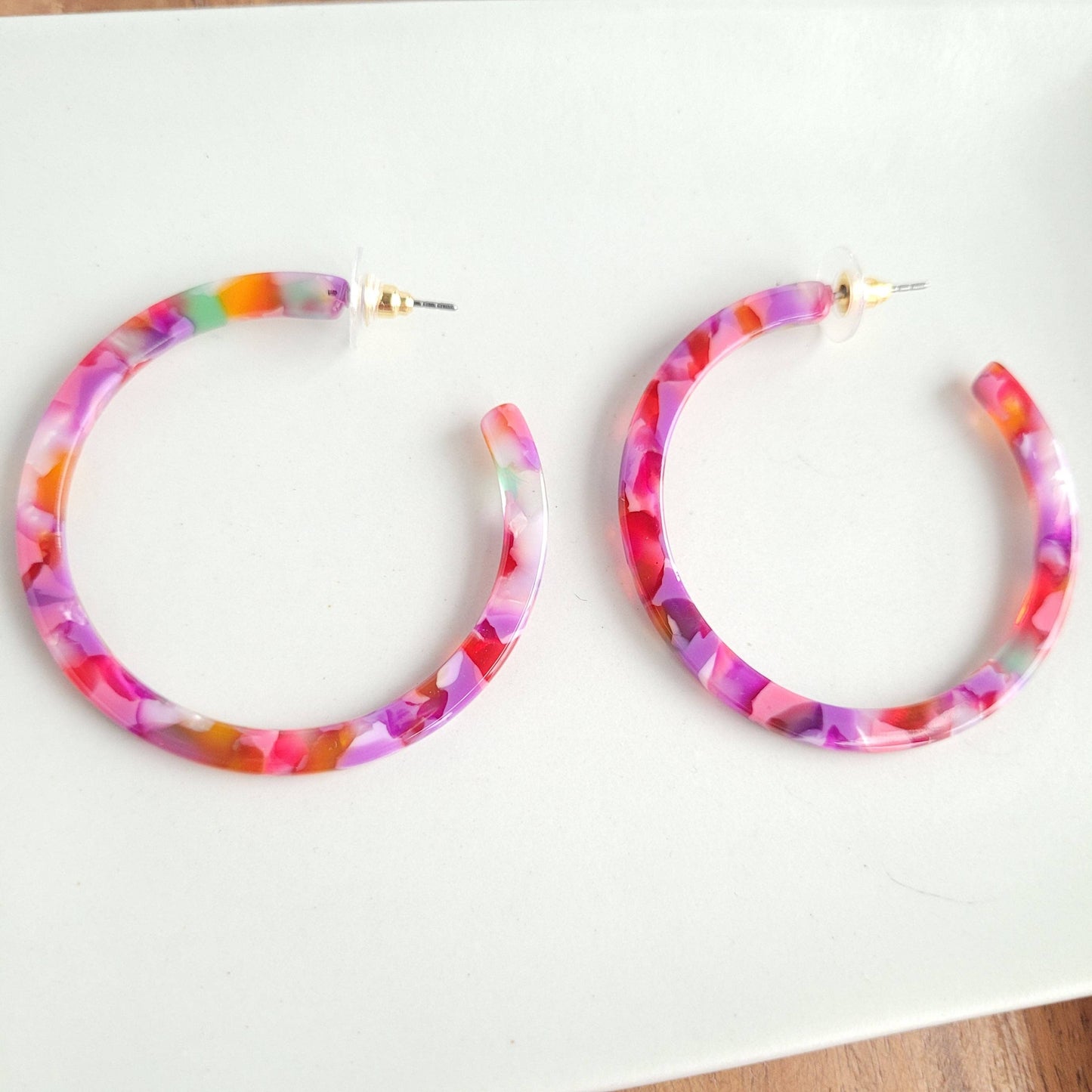 Cameron Hoops - Paradise Pink // Jewelry, Earrings