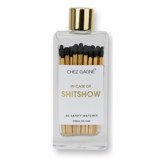In Case of Shitshow - Glass Bottle Safety Matches - Black