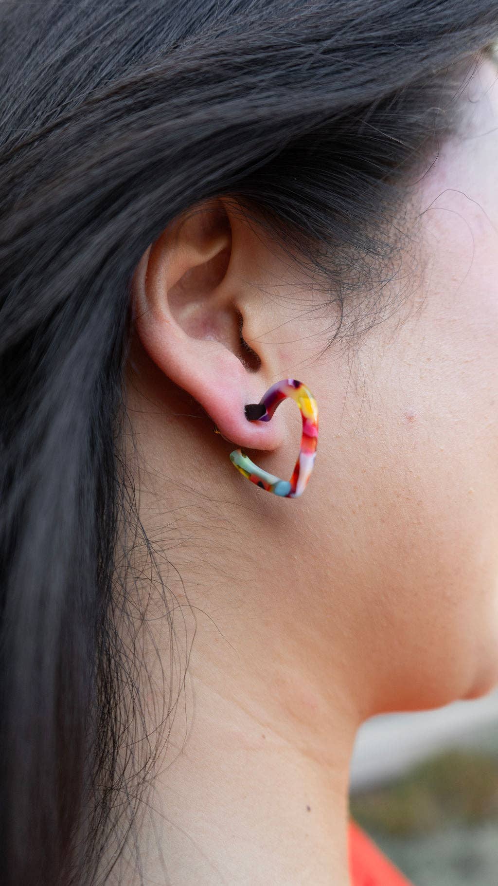 Mini Heart Hoops - Fiesta // Valentine's Day Earrings