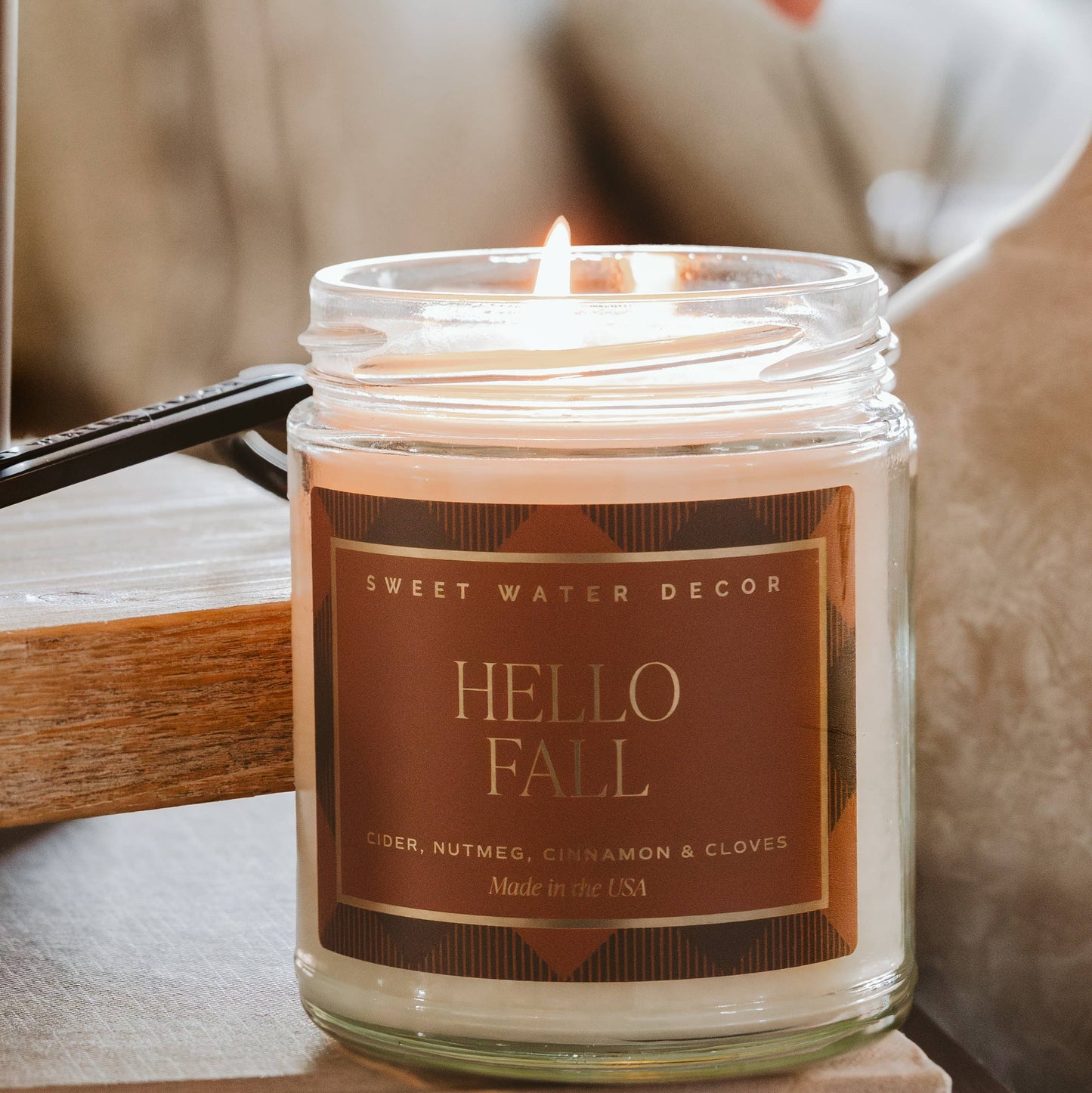 Hello Fall 9 oz Soy Candle - Fall Decor & Gifts