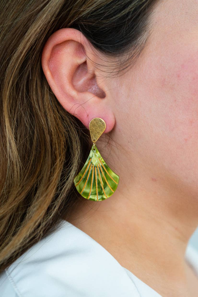 Daphne Earrings - Olive // Jewelry, Art deco