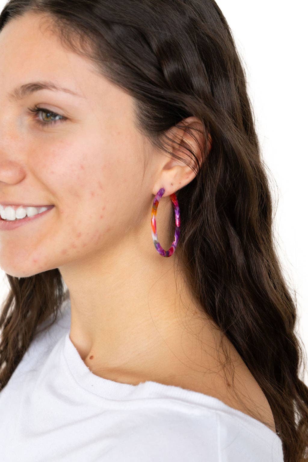 Cameron Hoops - Paradise Pink // Jewelry, Earrings