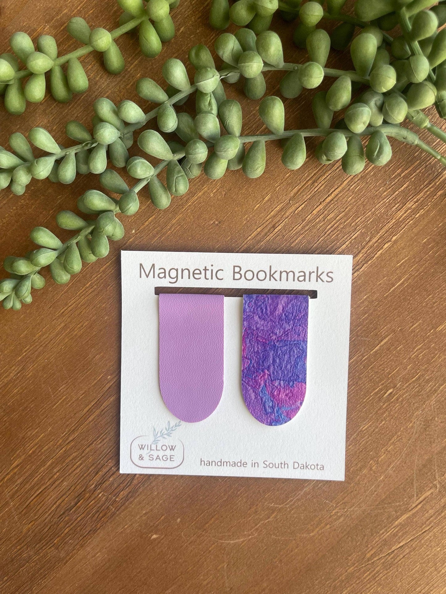 Purple Magnetic Bookmark Pair
