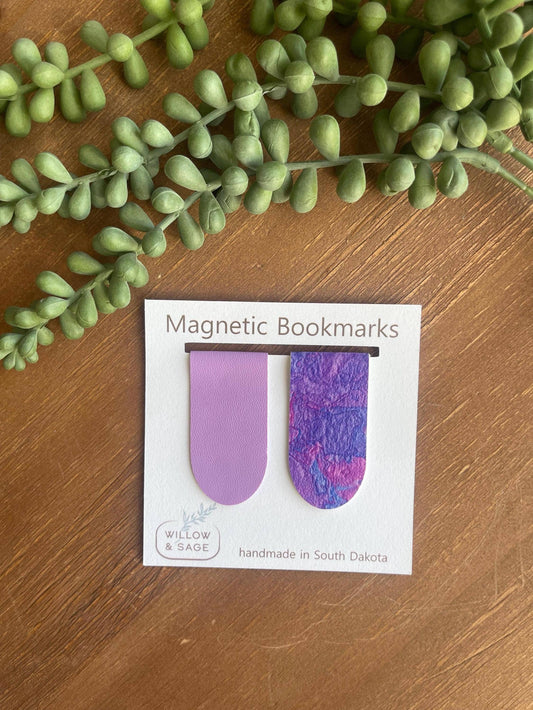 Purple Magnetic Bookmark Pair