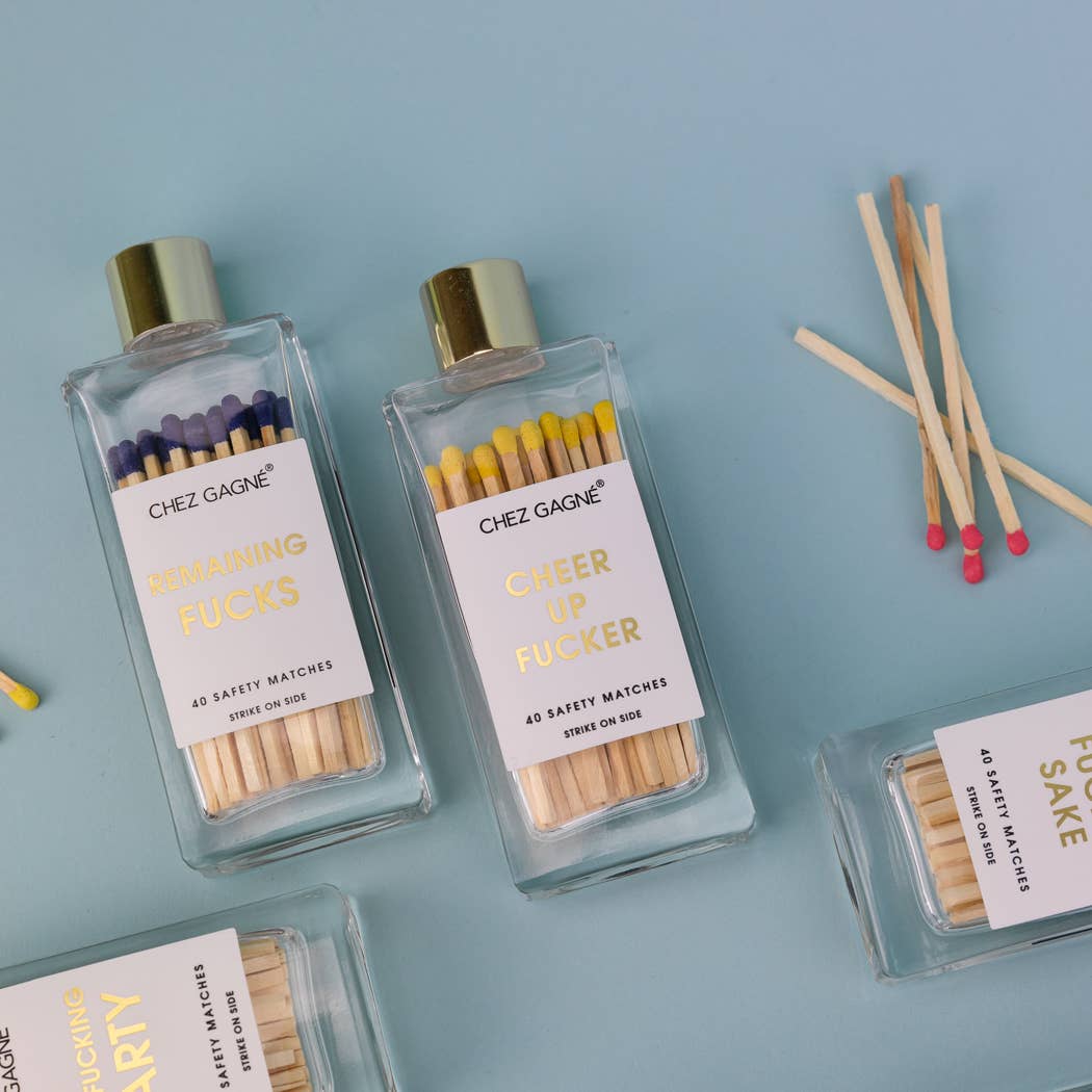 Remaining Fucks - Glass Bottle Safety Matches - Navy