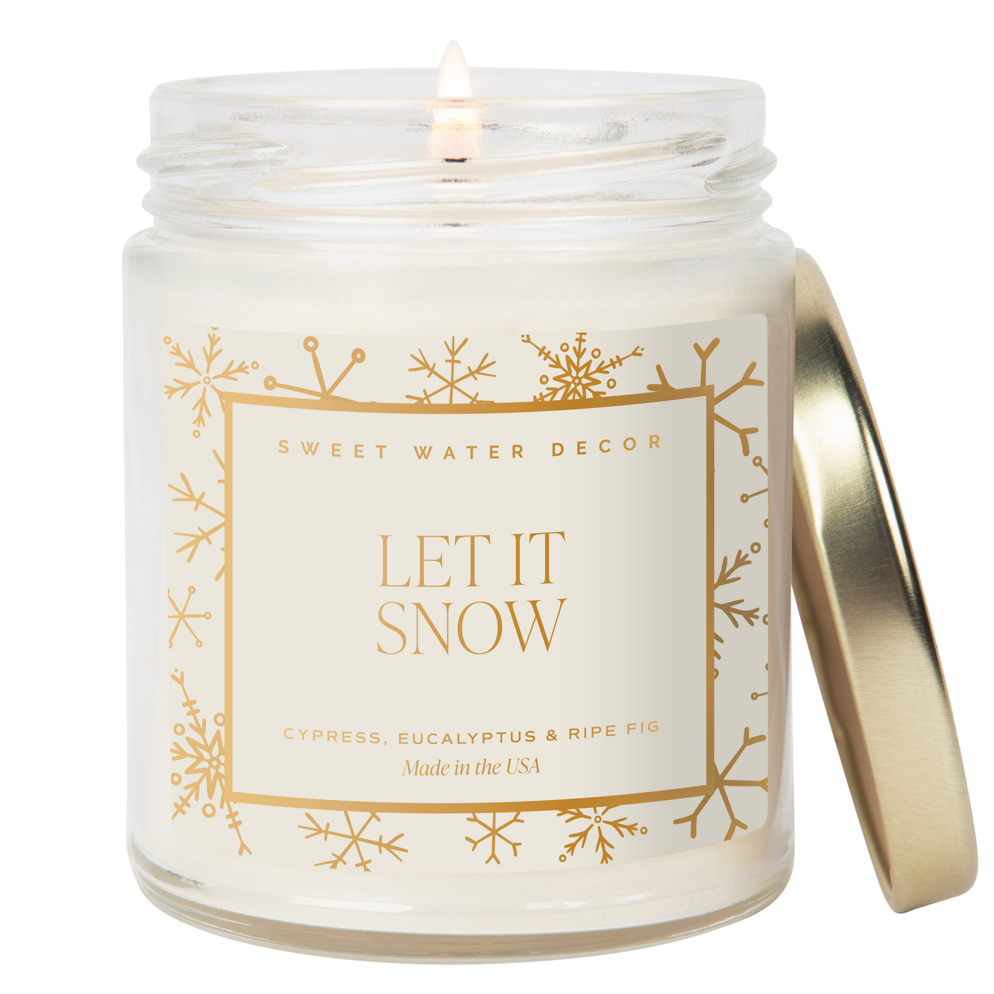 Let It Snow Pattern 9 oz Soy Candle - Christmas Decor & Gifts