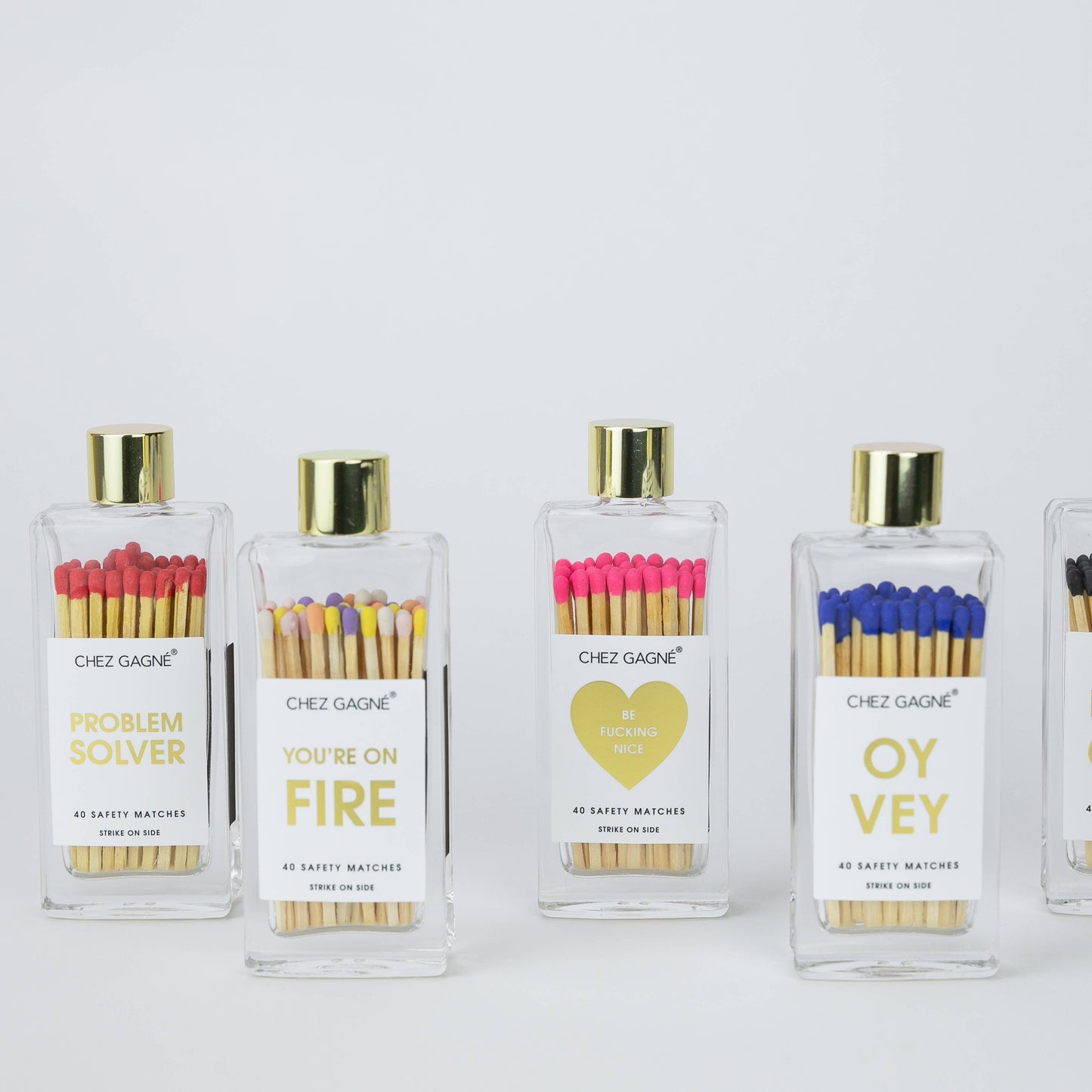 You're on Fire - Glass Bottle Safety Matches - Rainbow/Multi