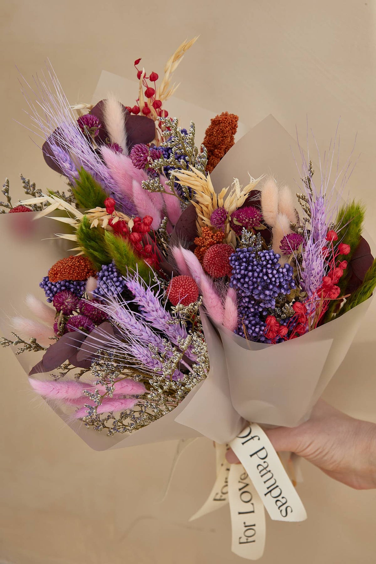 Small Dried Flower Bouquets - Beige