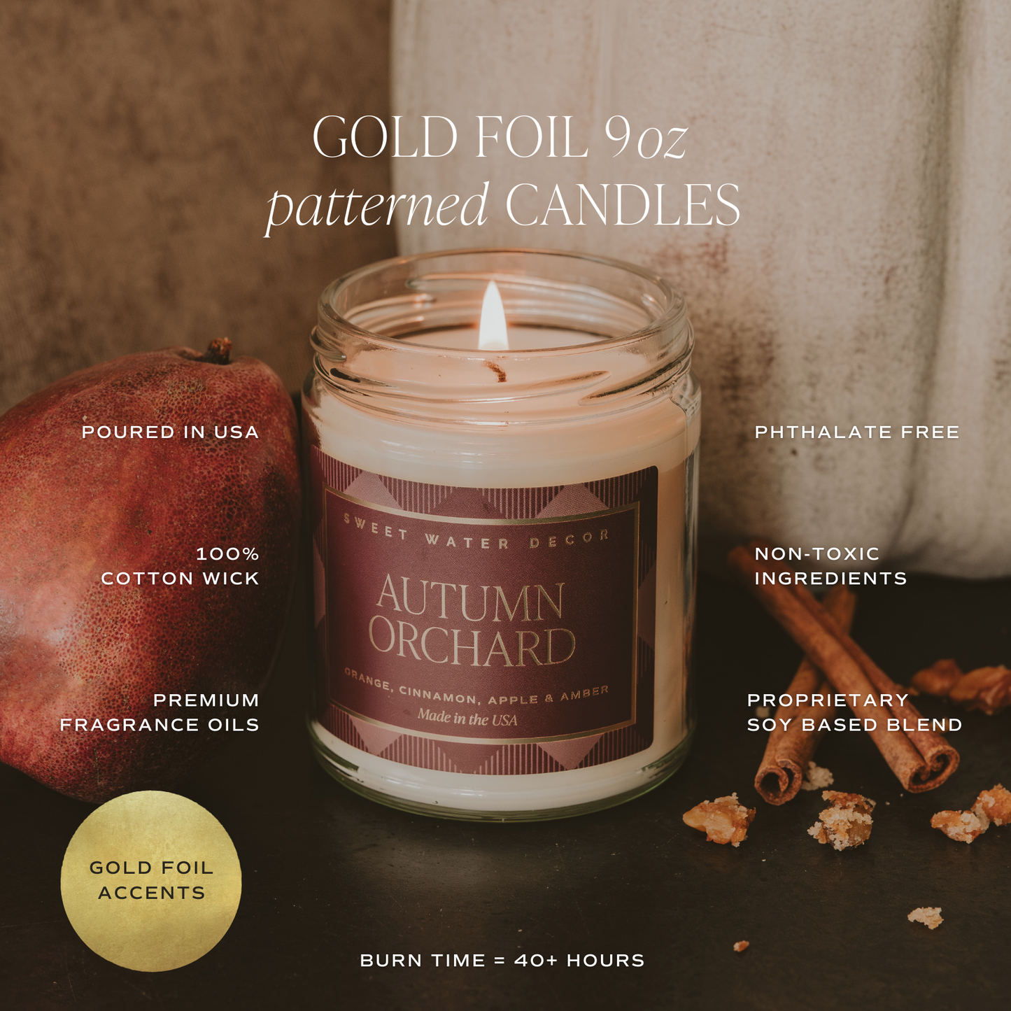 Hello Fall 9 oz Soy Candle - Fall Decor & Gifts