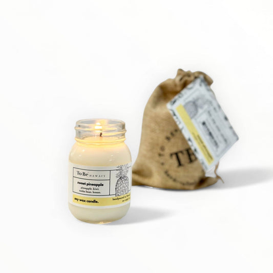 Sweet pineapple soy wax candle.