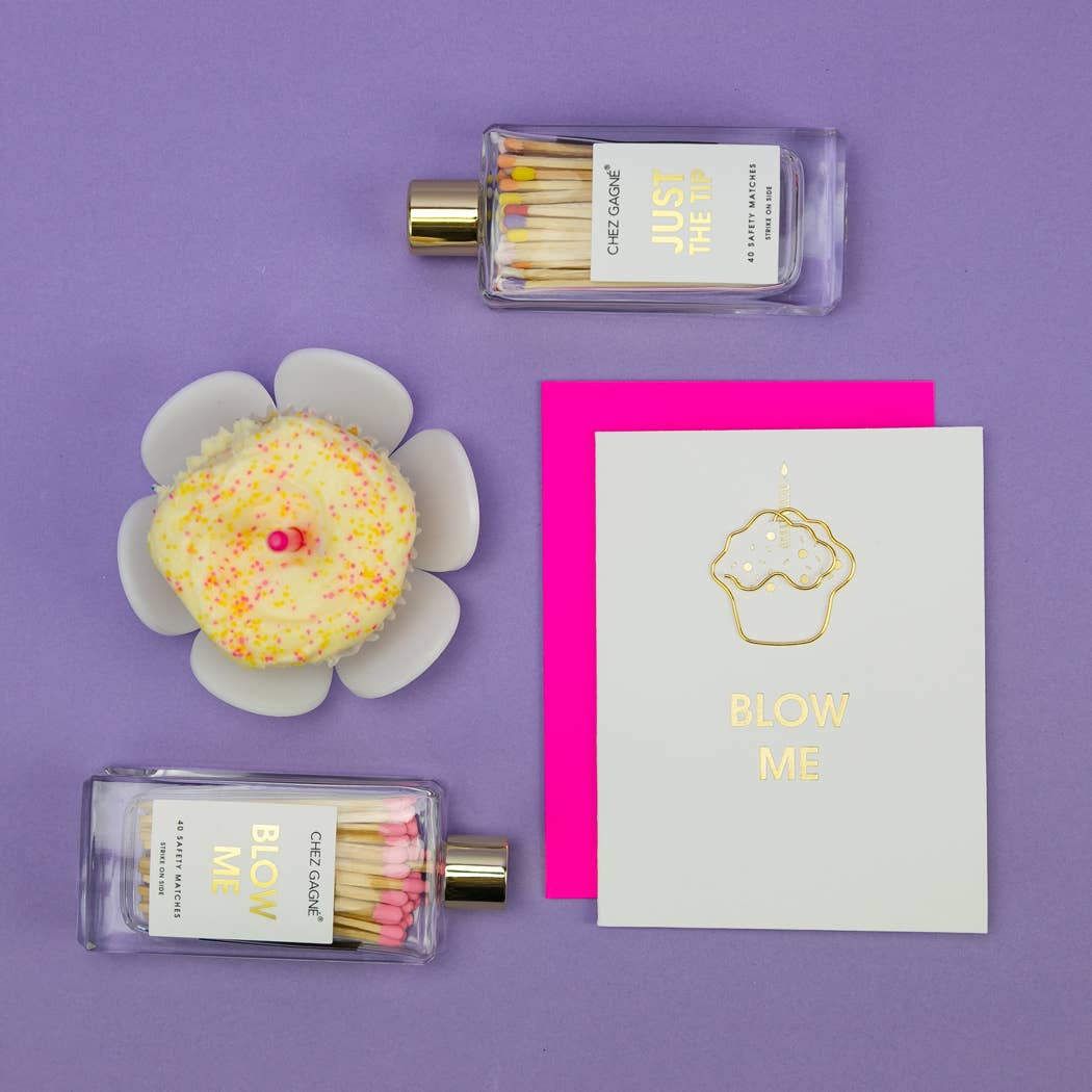 Blow Me - Glass Bottle Safety Matches - Pink