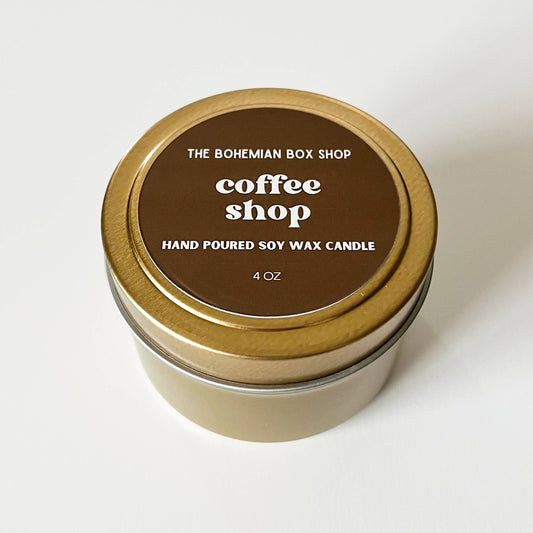 Coffee Shop 4oz Gold Tin Candle