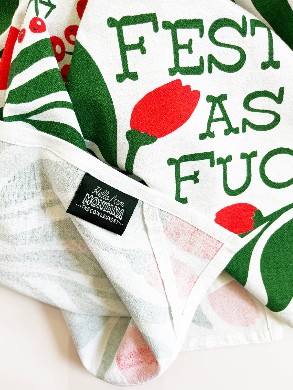 Festive as Fuck - Funny Christmas Kitchen Towel