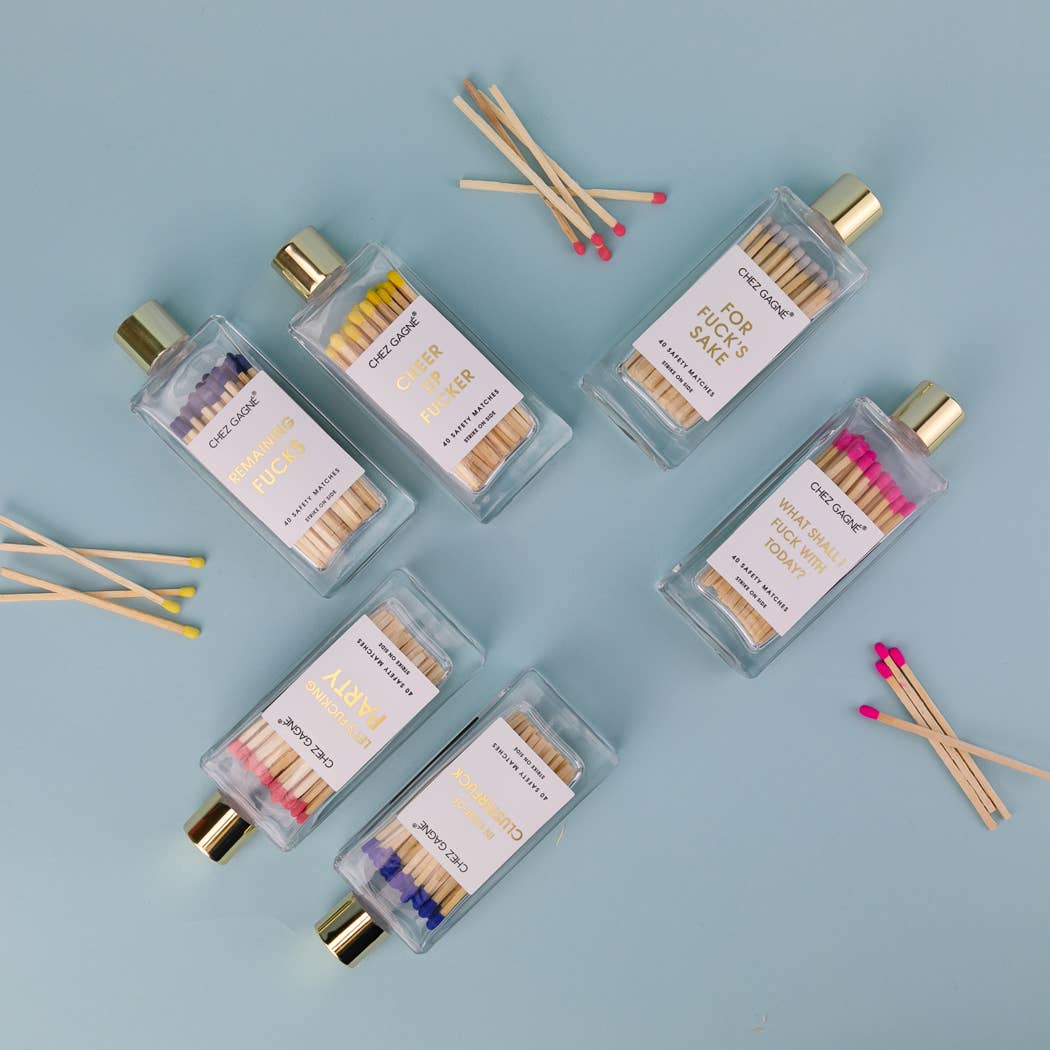 In Case of Clusterfuck - Glass Bottle Safety Matches - Royal Blue