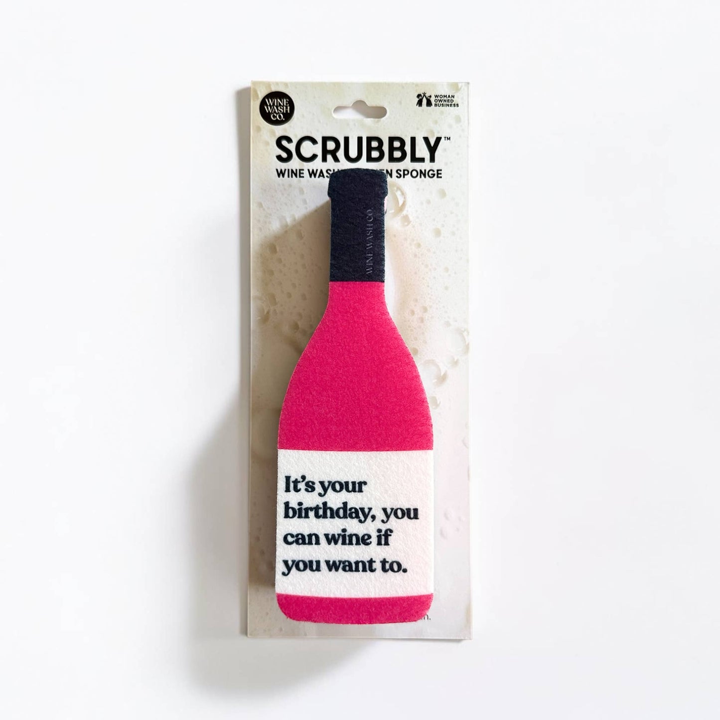 Scrubbly Wine Sponge - Birthday Pink