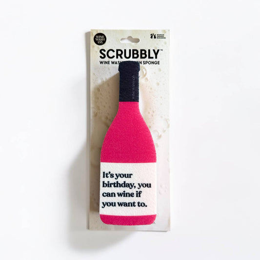 Scrubbly Wine Sponge - Birthday Pink