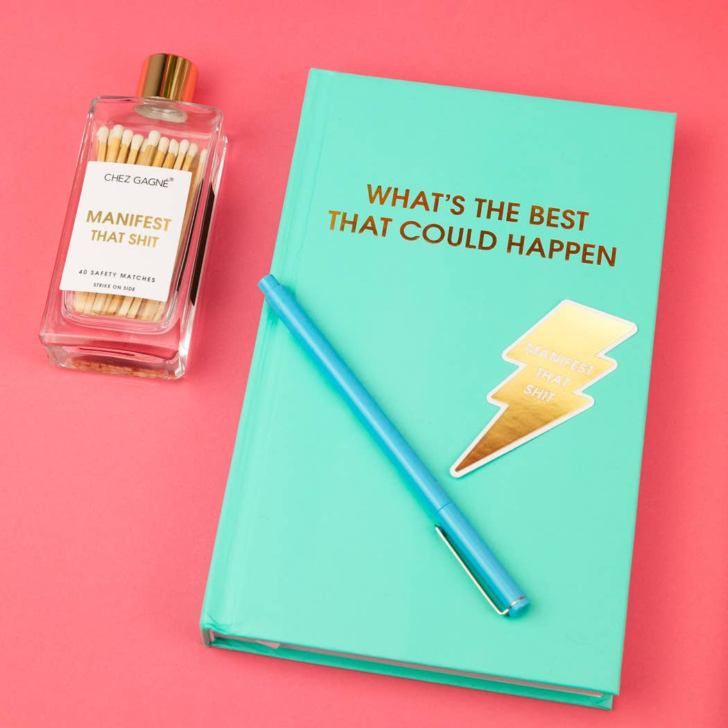 Manifest That Shit - Glass Bottle Safety Matches - White