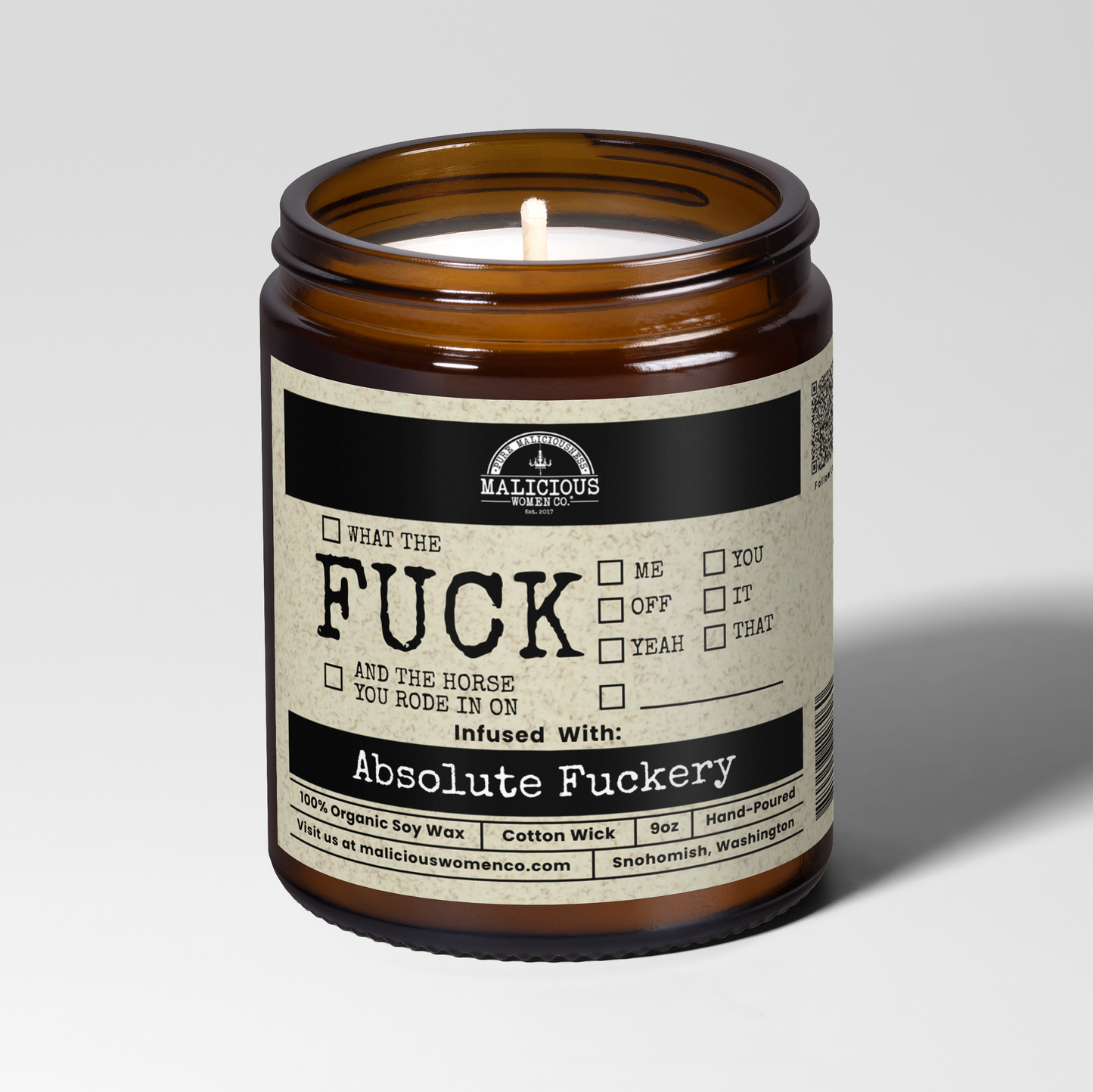 All The Fucks | 9oz Funny Candle | Malicious Women Co