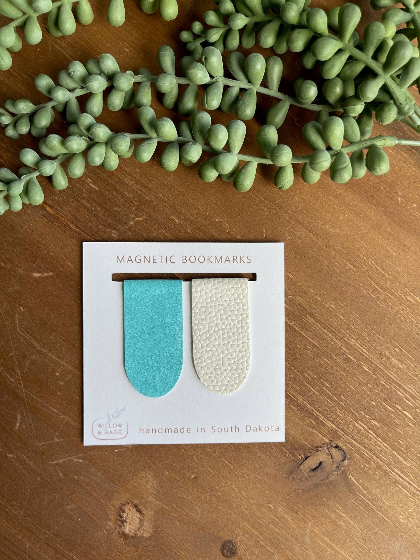Electric Blue & White Magnetic Bookmark Pair