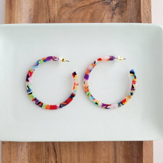 Cameron Hoops - Fiesta // Jewelry, Earrings, Gift, Best Seller
