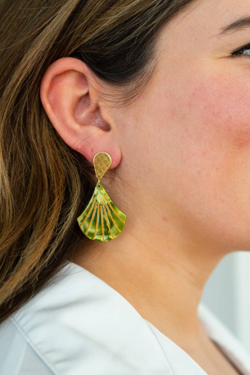 Daphne Earrings - Olive // Jewelry, Art deco