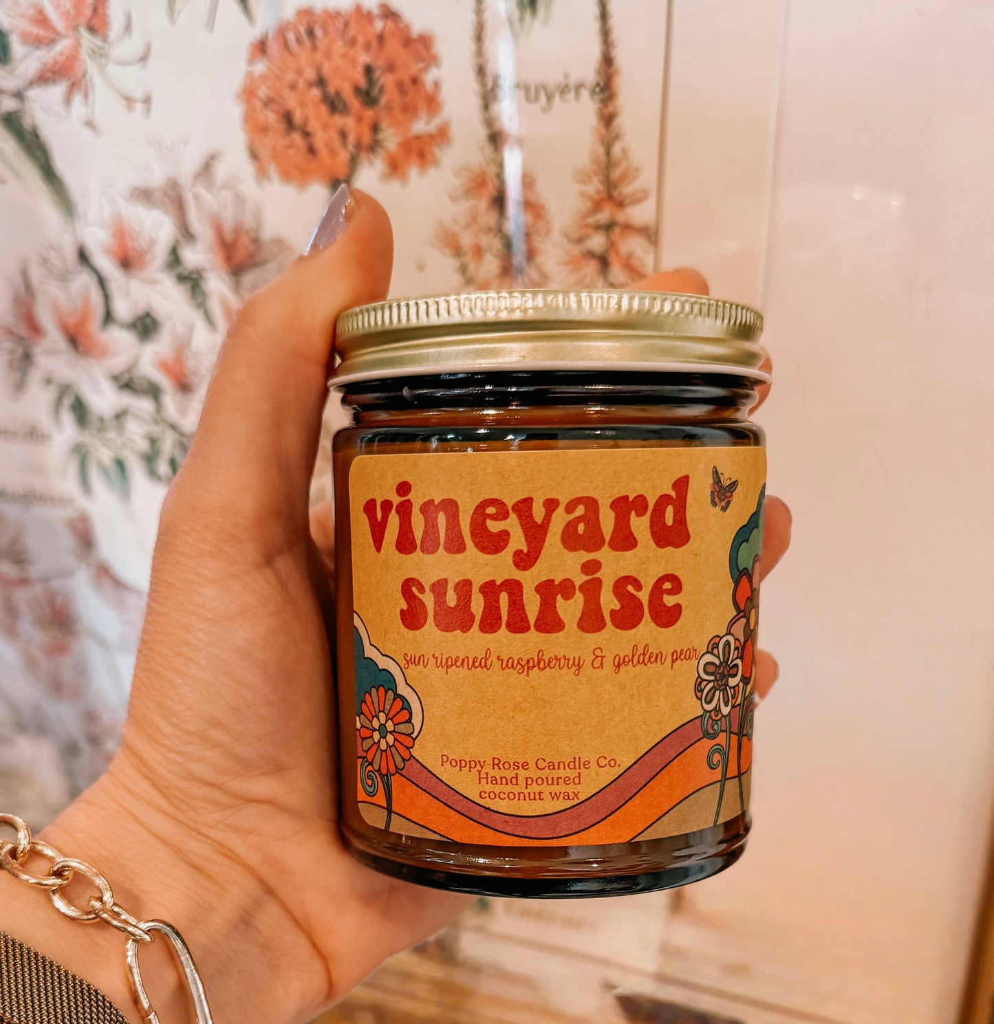 Vineyard Sunrise - 8 oz amber jar coconut wax candle