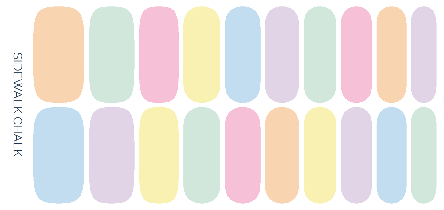 Sidewalk Chalk | Colorful Pastel Spring & Summer Nail Wrap