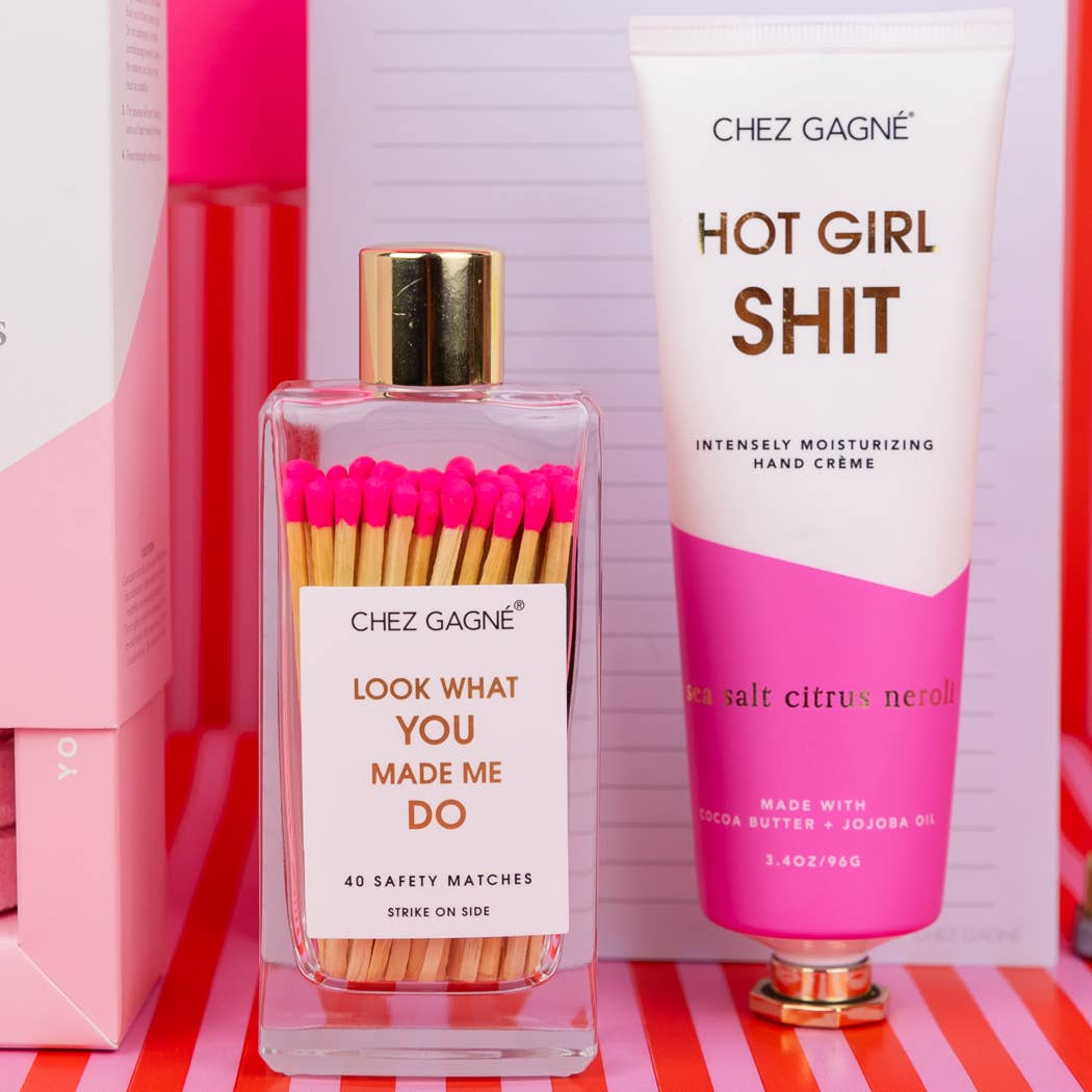 Look What You Made Me Do - Glass Bottle Safety Matches - Bright Pink
