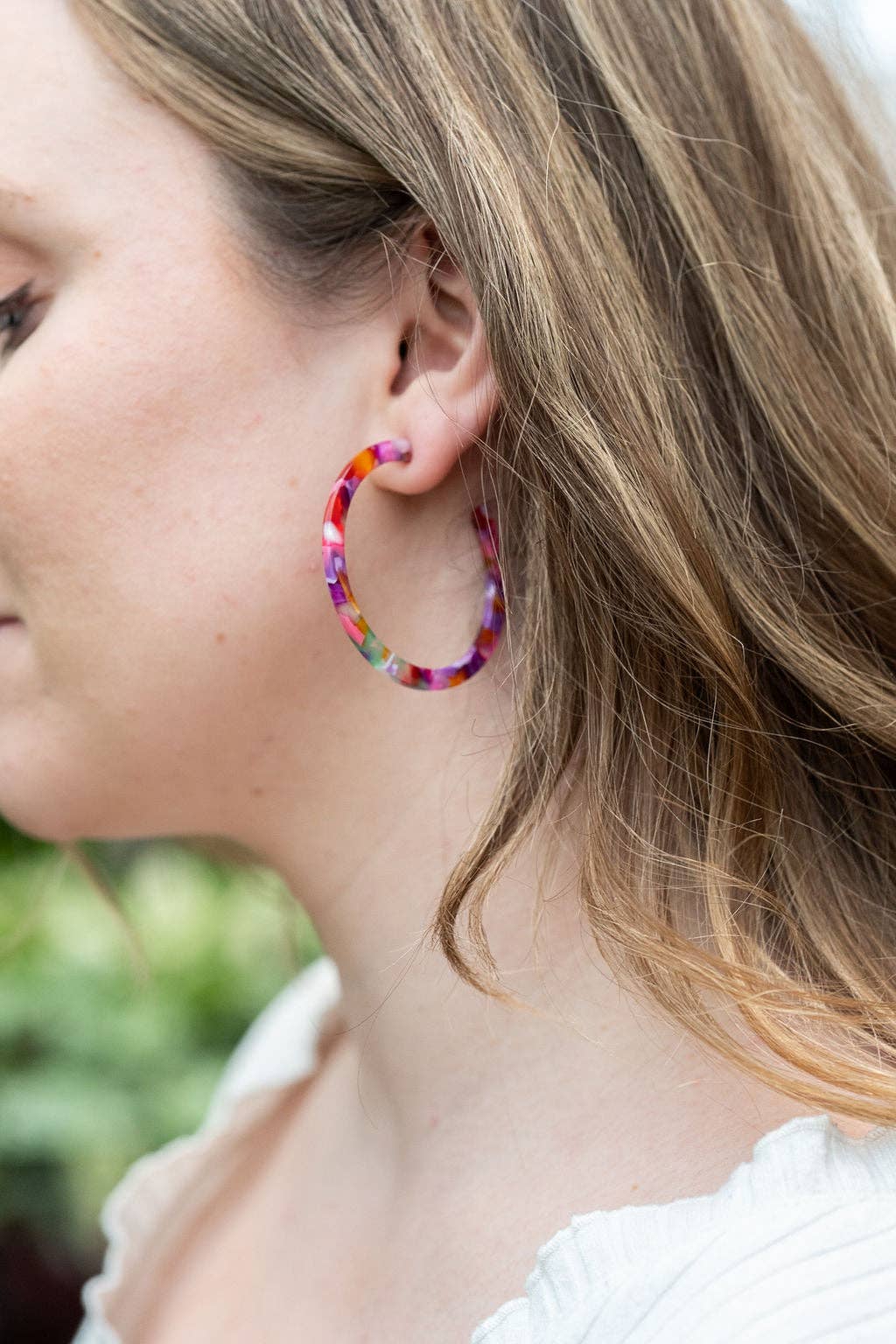 Cameron Hoops - Paradise Pink // Jewelry, Earrings