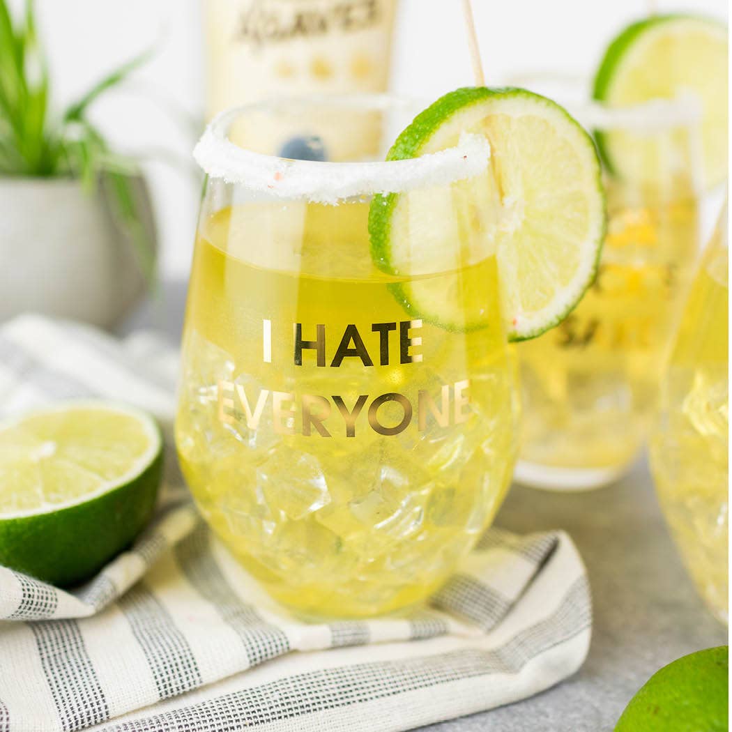 I Hate Everyone - Gold Foil Stemless Wine Glass