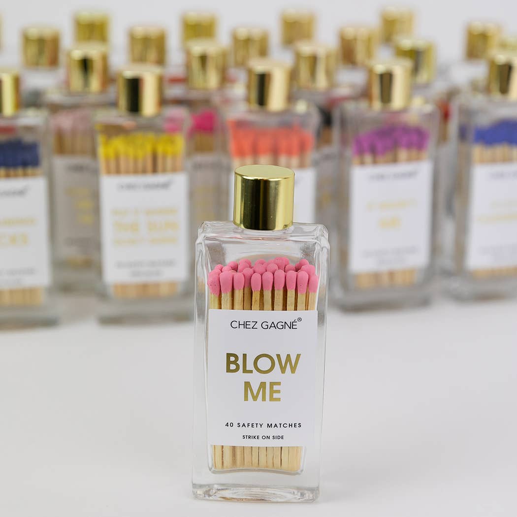 Blow Me - Glass Bottle Safety Matches - Pink