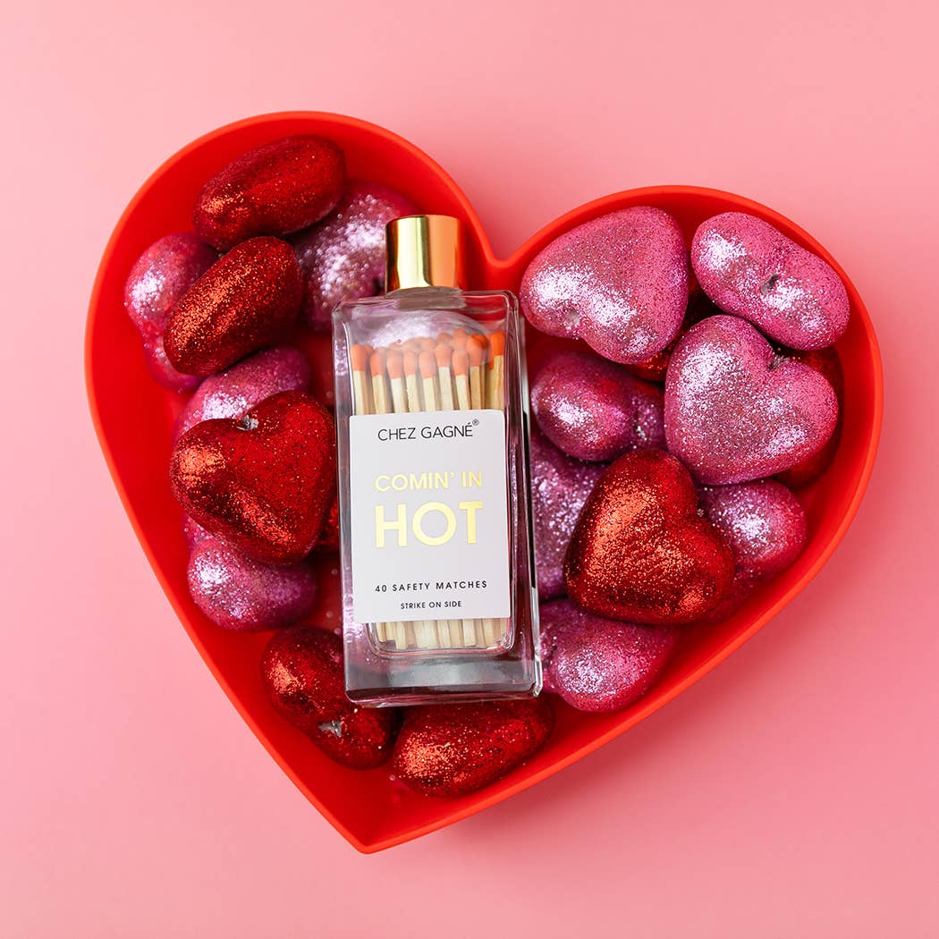 Coming In Hot - Glass Bottle Safety Matches - Orange