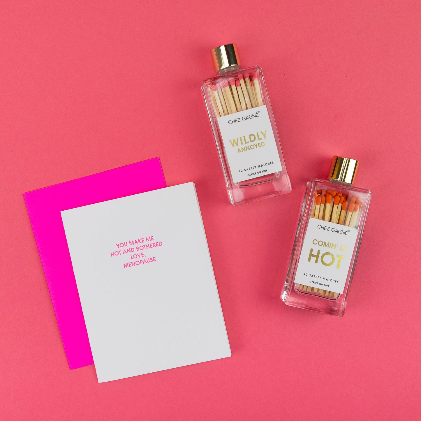 Coming In Hot - Glass Bottle Safety Matches - Orange