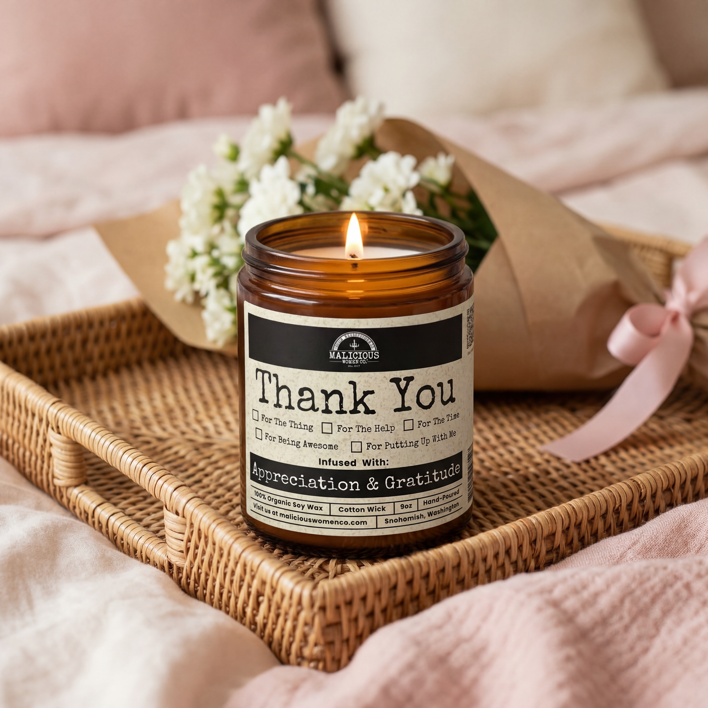 All The Thanks | 9oz Funny Candle | Malicious Women Co