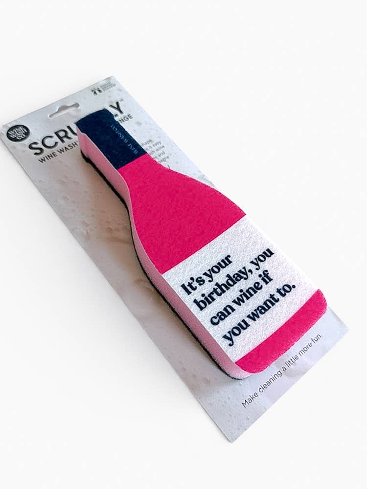 Scrubbly Wine Sponge - Birthday Pink