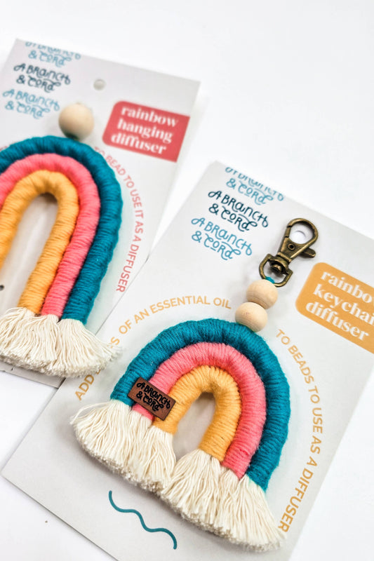 Rainbow Diffuser Keychains / Car Charms
