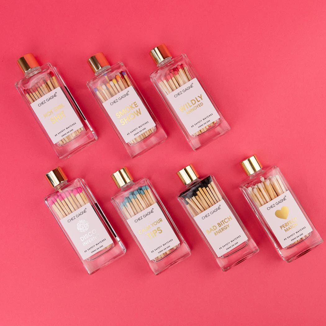 Smokeshow - Glass Bottle Safety Matches - Rainbow/Multi