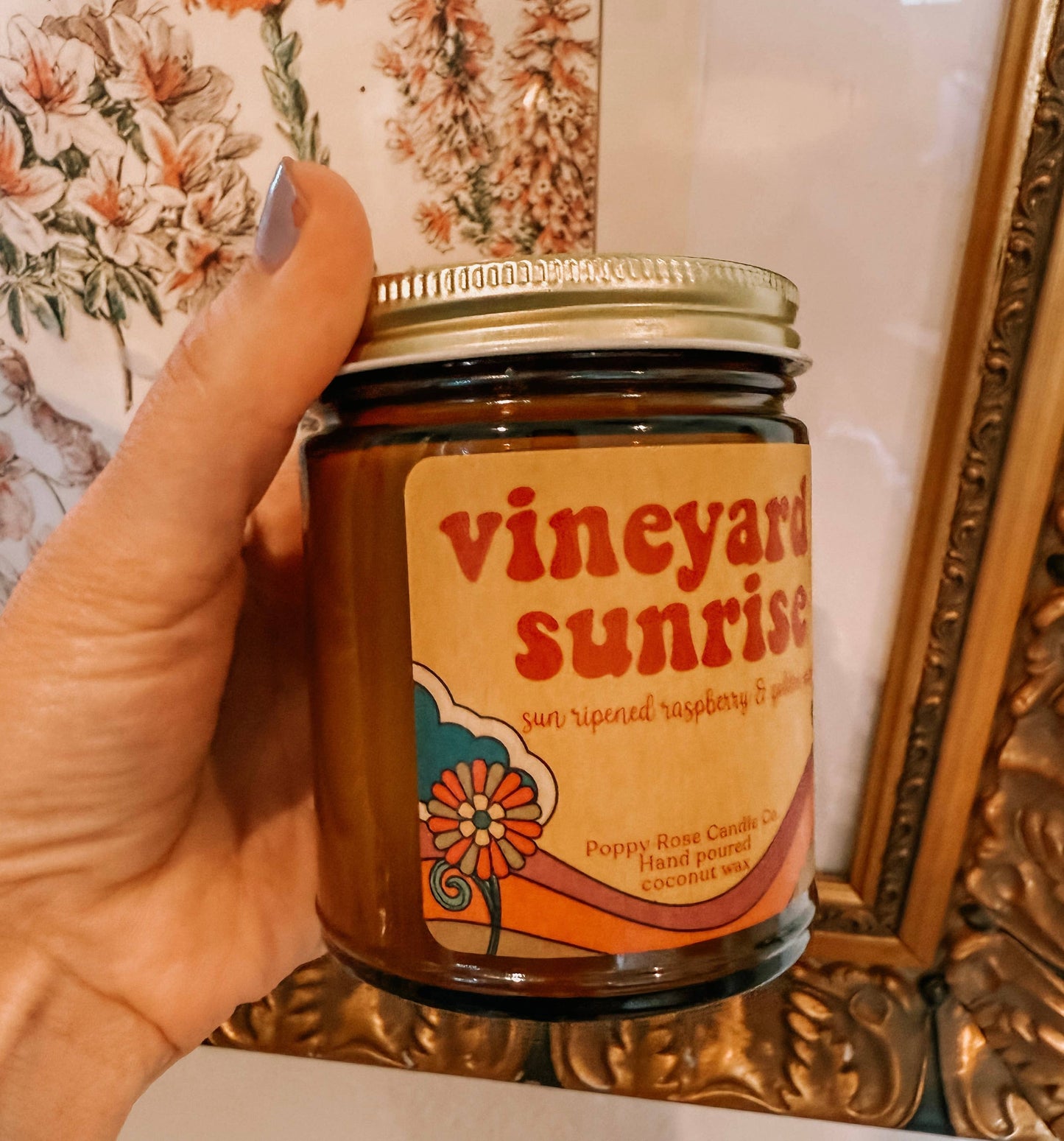 Vineyard Sunrise - 8 oz amber jar coconut wax candle