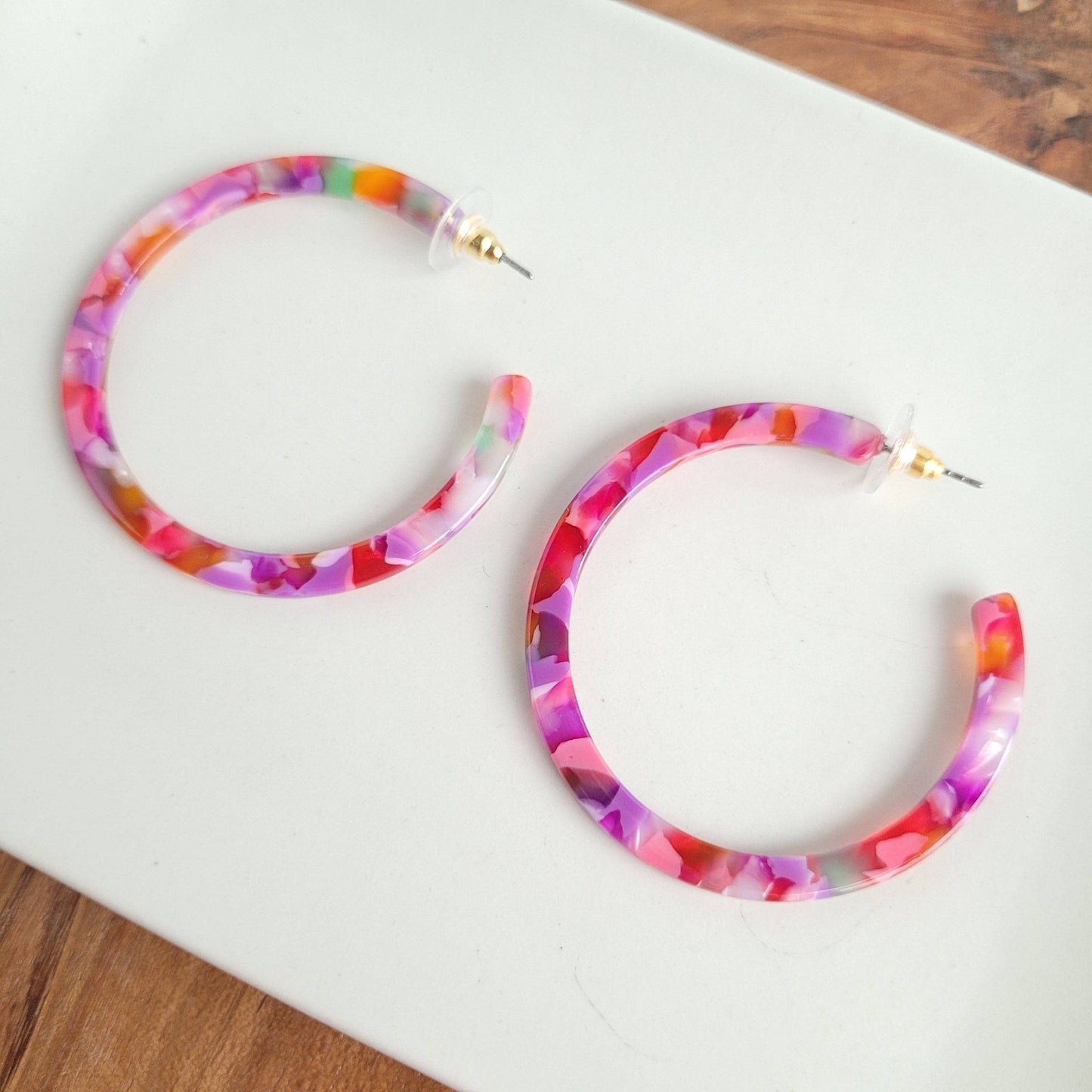 Cameron Hoops - Paradise Pink // Jewelry, Earrings