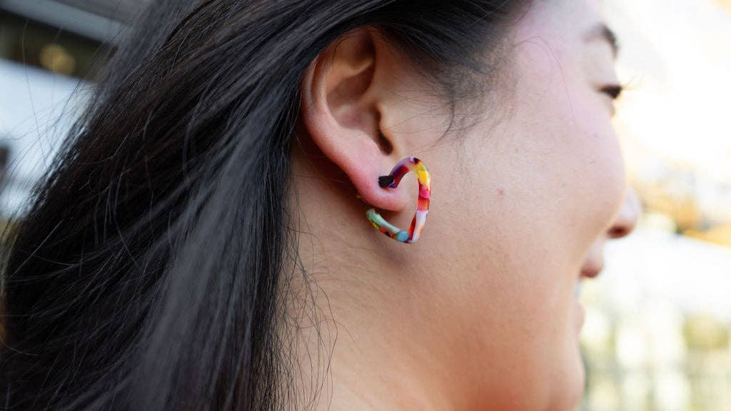 Mini Heart Hoops - Fiesta // Valentine's Day Earrings