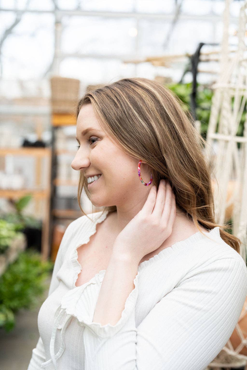Cameron Hoops - Paradise Pink // Jewelry, Earrings